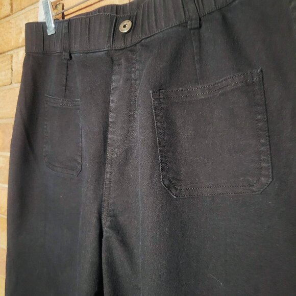 Women's Wide Leg Ankle Pull-on Black 4-[ocket Pants - Size L - Picture 2 of 8
